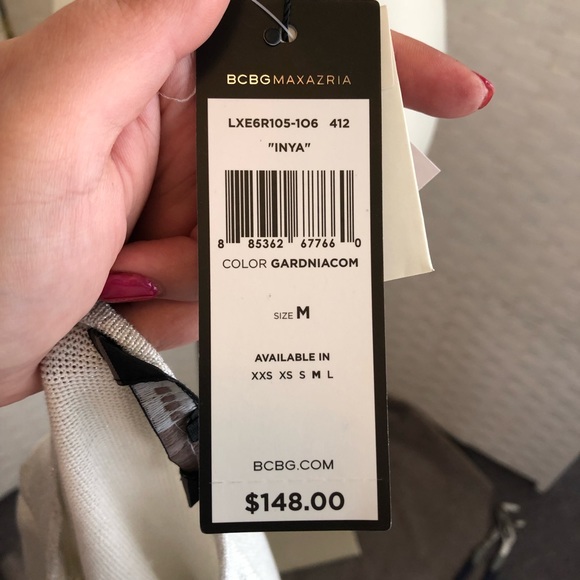 NWT BCBGMAXAZRIA asymmetric mini dress Sz M - Picture 4 of 4